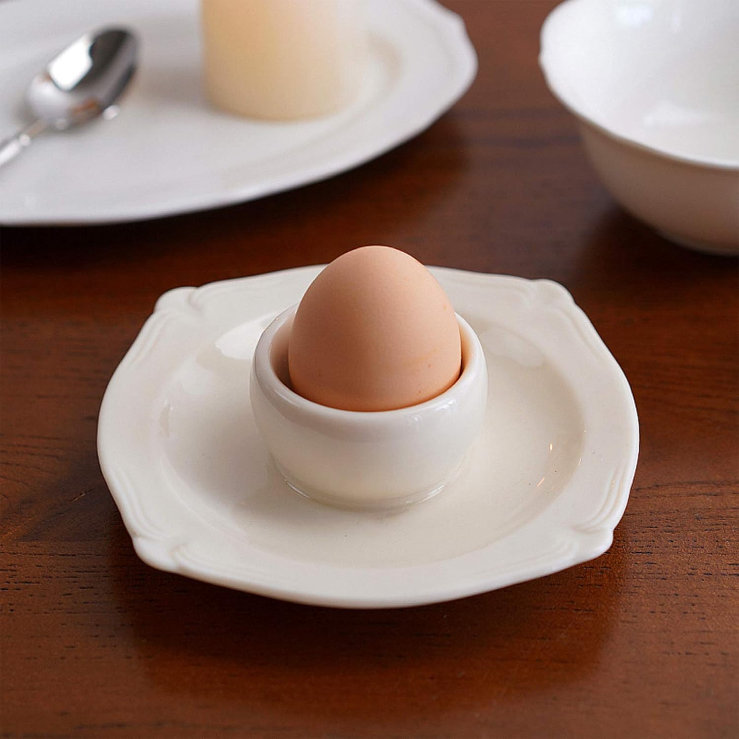 Egg Cup Set White Made of Porcelain for Home, Kitchen and Restaurant, Extra Smooth and Bright, 13 X 4 cm,Set of 6 ()