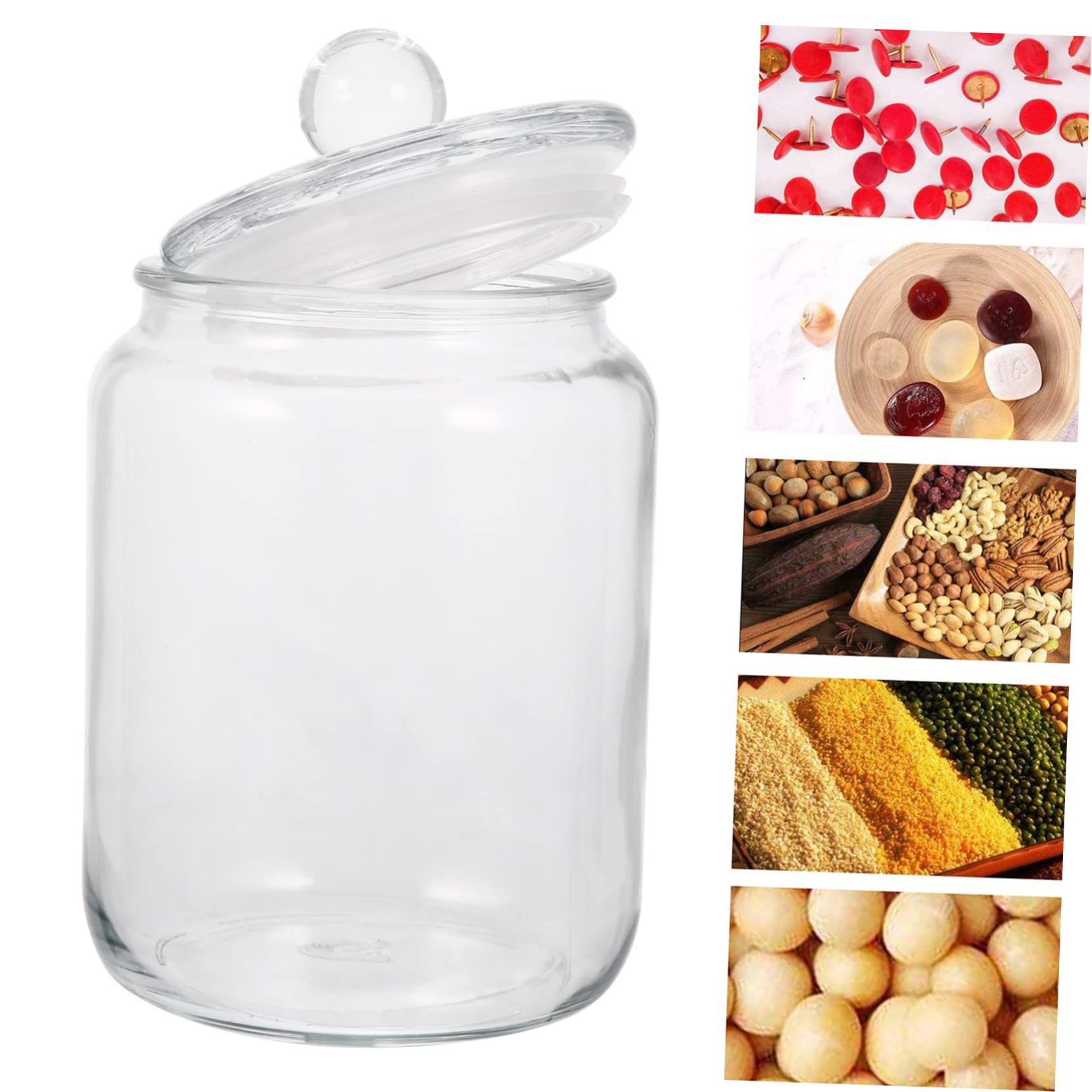 LIFKOME Contenitore Alimentare in Vetro Sigillato per Conservazione Cibo Bottiglia Trasparente Barattolo Ermetico Resistente