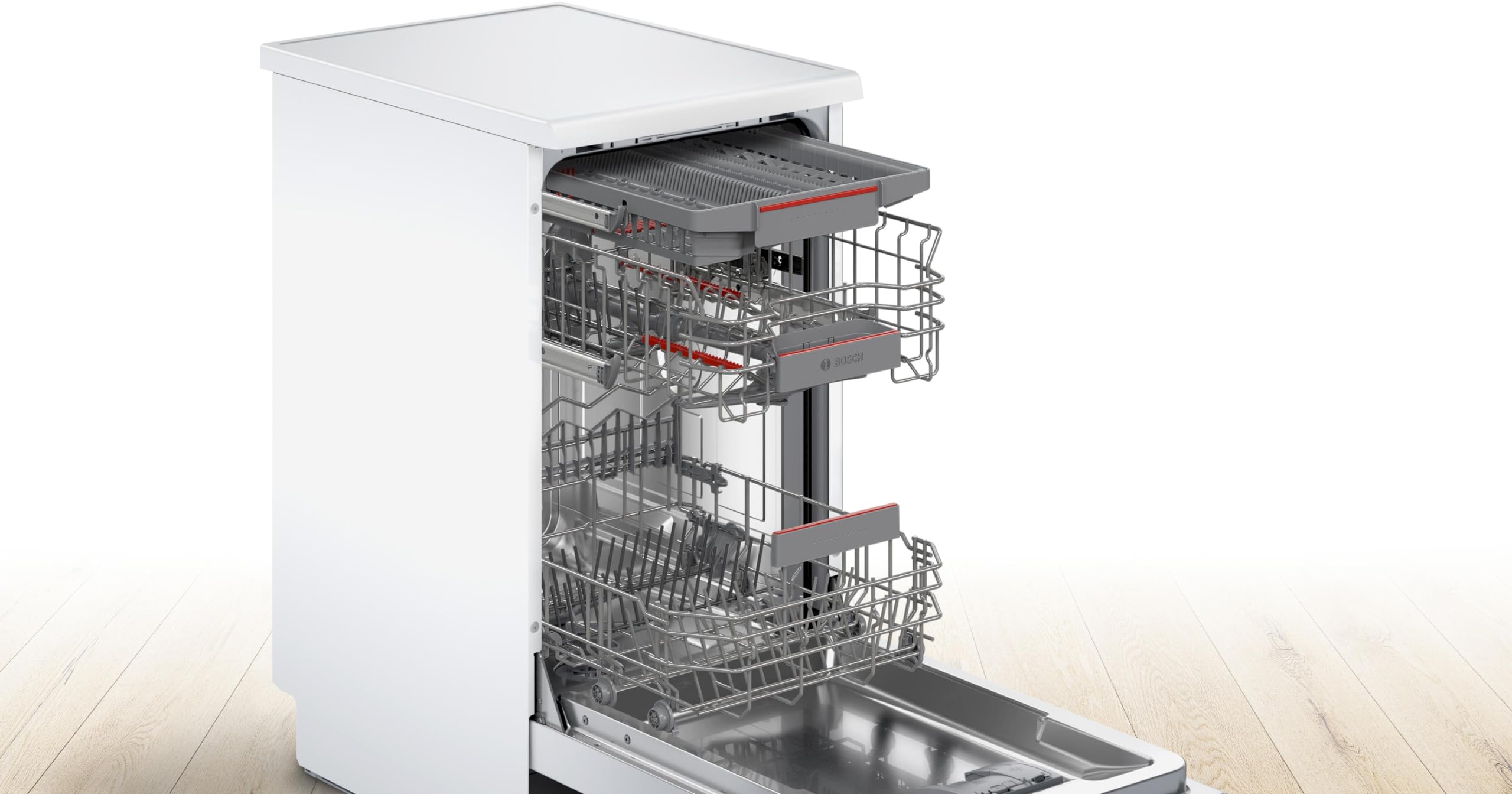 Bosch - Lavavajillas Libre Instalación, 45 cm, Serie 4, Home Connect, Blanco, SPS4HMI49E.