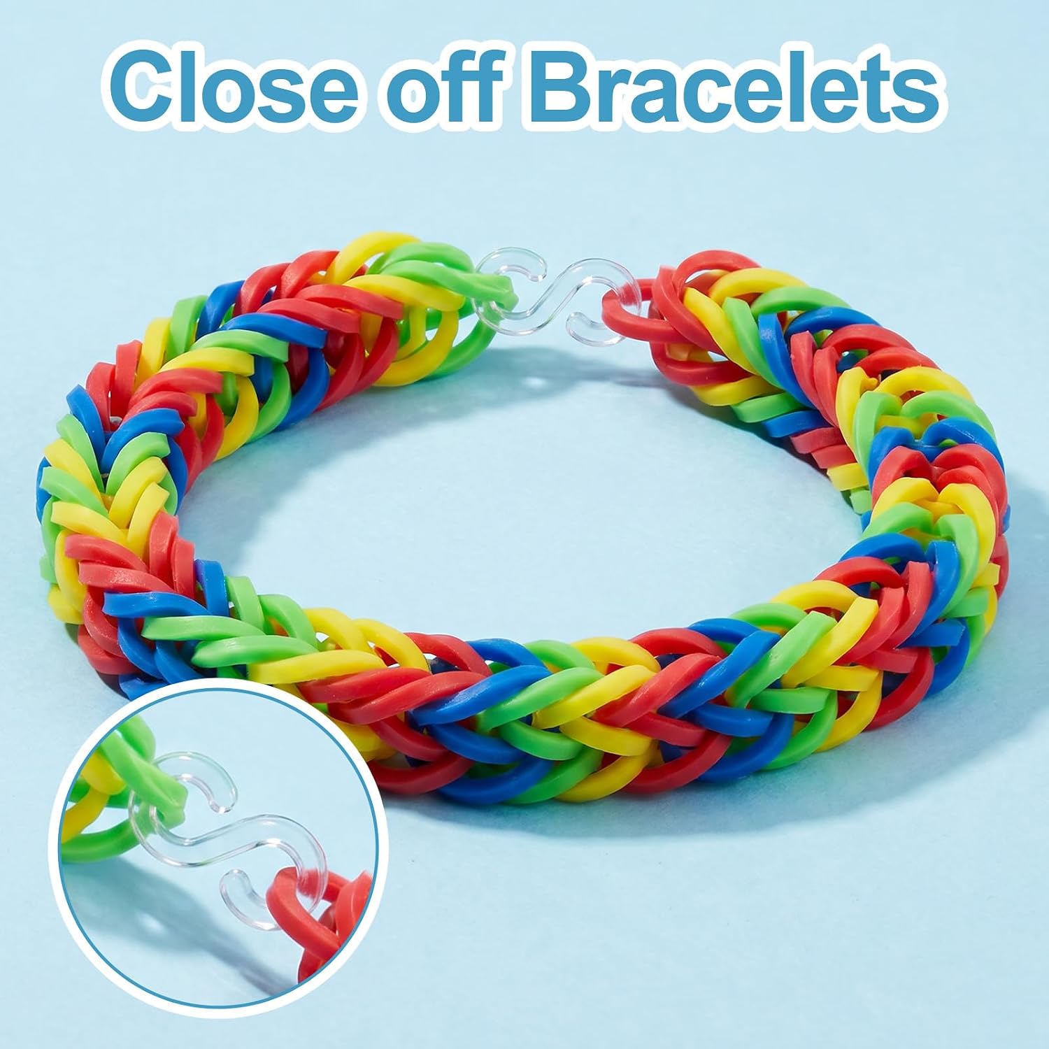 Elegaperma 2000Pcs Clear Rubber Band Bracelet Connectors, Loom Clips