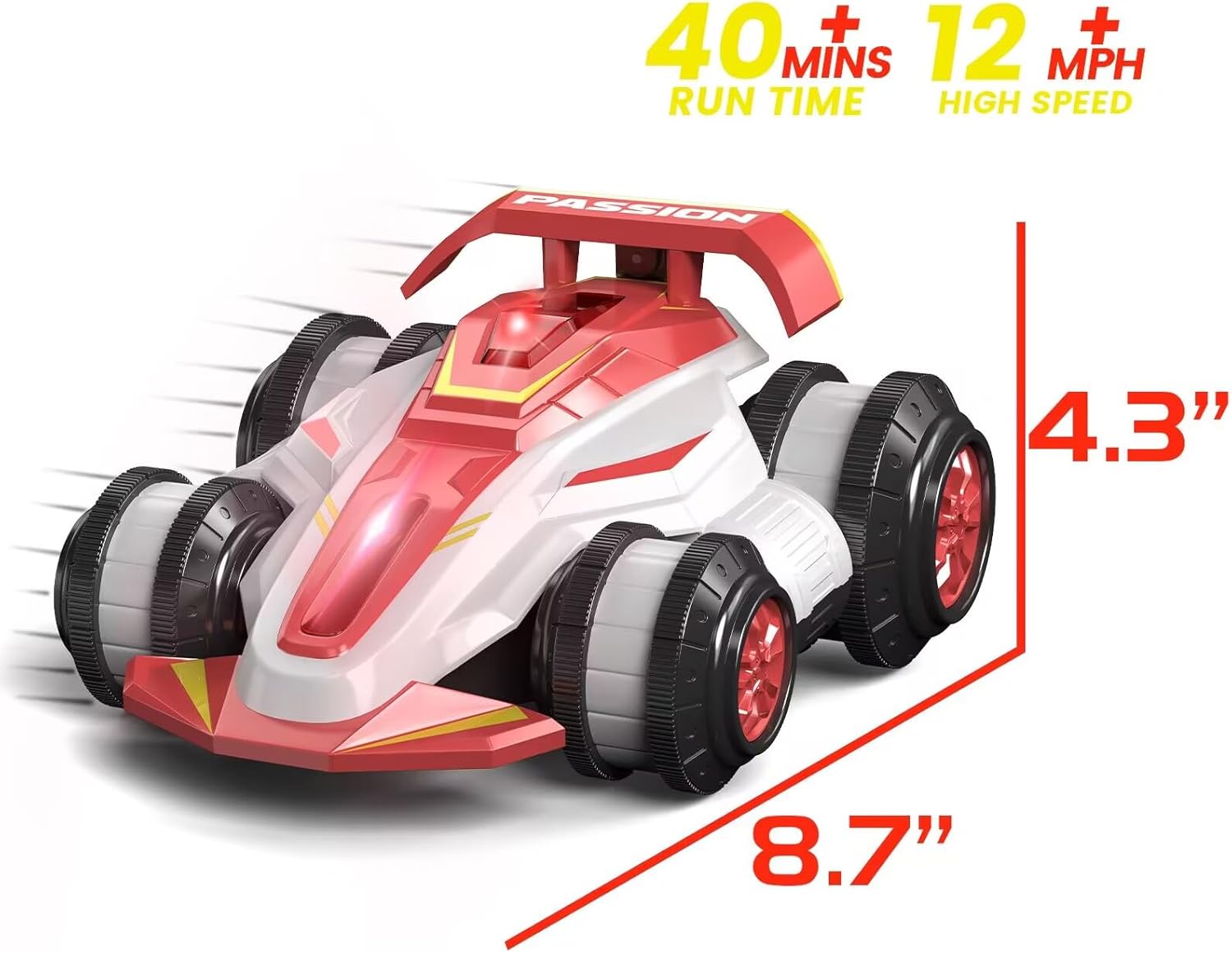LOOZIX Upgraded Remote Control Car 360° Spins RC Car 2- in-1 Anti-Gravity RC Racer Wheelie Drift Stunt Car with Lights&Music Birthday Gifts Toys for 6 7 8 9 10 11 12 Year Old Boys