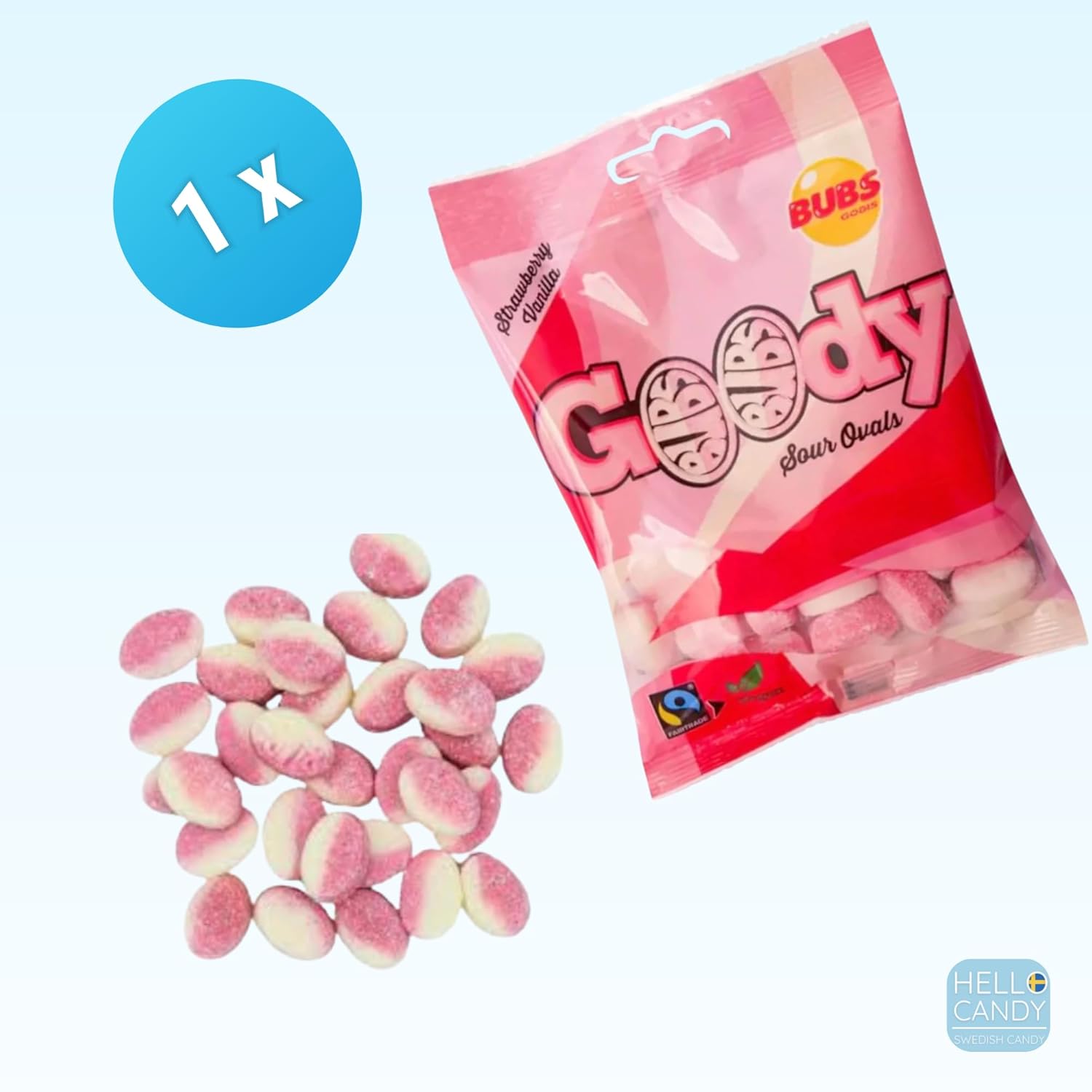 HELLO CANDY Swedish Mini BUBS Mix, Assorted Sweet & Sour Flavors, 1 lb Bag – Soft Fruit Chews, Scandinavian Sweets for Kids & Adults