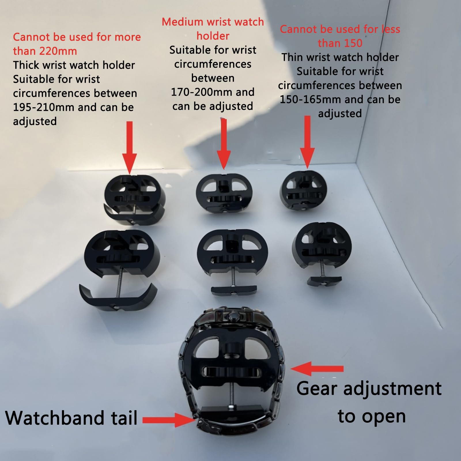 Generisch Automatischer Aufzug Für Eine Einzelne Uhr, Einstellbarer Handgelenkumfang, Zeitgesteuerter Automatischer Neustart, Lebensmittelechter Kunststoff, USB-anschluss (150-165 mm)