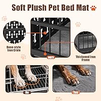 Vista 7 de PUKAMI Jaula para perros indestructible de alta ansiedad con cojín, resistente de 48 pulgadas con cojín, a prueba de escapes, para perros grandes