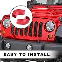 Vista 5 de 2 fundas de gancho de remolque para parachoques, protector de gancho de remolque rojo, compatible con Jeep Wrangler JK JL Gladiator TJ, accesorios