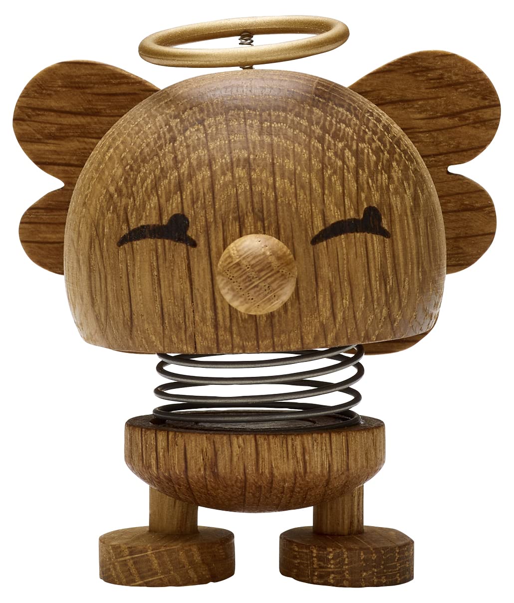 Hoptimist - Scandinavian Design - Christmas Figurine - Small Angel Bimble - Height: 7.5 cm - Oak