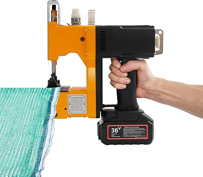 Cordless Bag Sewing Machine with Battery - Portable Industrial Bag Sewer, Heavy-duty Bag Closing Machine for Jute Sacks, Canvas Bags & Tarps, Adjustable Stitch, Yellow