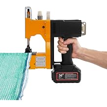 Cordless Bag Sewing Machine with Battery - Portable Industrial Bag Sewer, Heavy-duty Bag Closing Machine for Jute Sacks, Canvas Bags & Tarps, Adjustable Stitch, Yellow