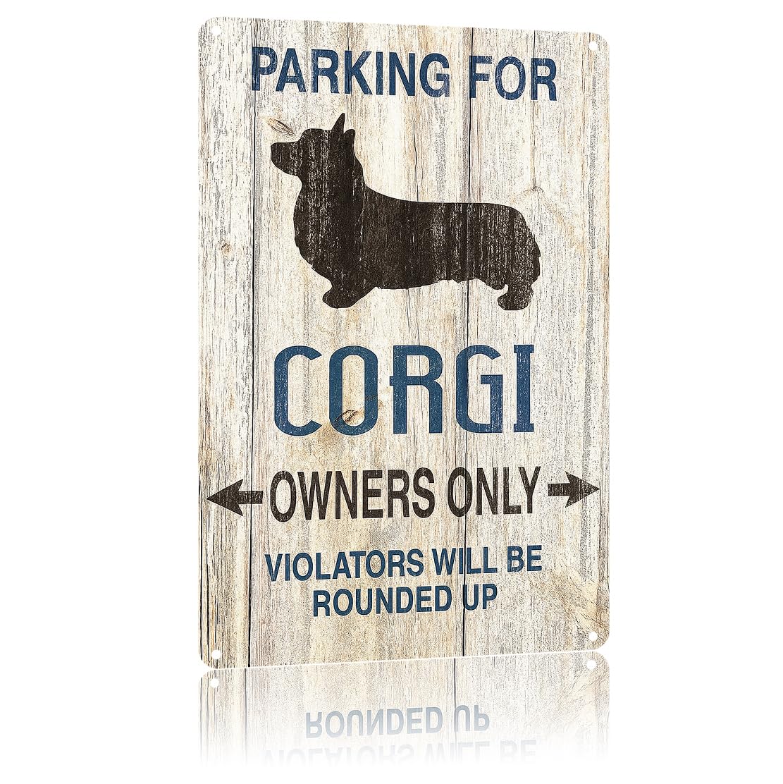 KWQDOZF Funny Metal Signs Posters Corgi Sign Wall Art for Yard Outdoor Lawn Garden Home Decor 8X12inch