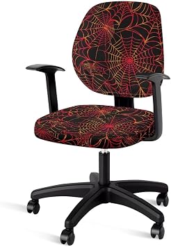 Red Spider Web Computer Office Chair Covers - Protective & Stretchable Universal Chair Cover Stretch Rotating Chair Slipcover