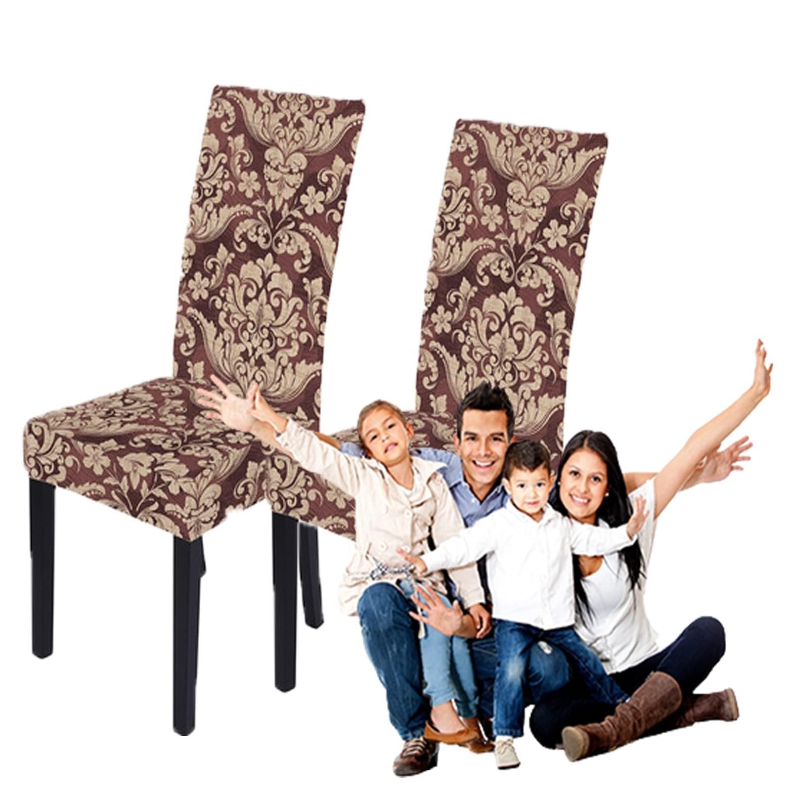NMVAWIPT Stretchable Polyester-Spandex Dining Chair Covers Non-Slip Elastic Slipcovers For Room Banquet Hotel(3#,2pcs)