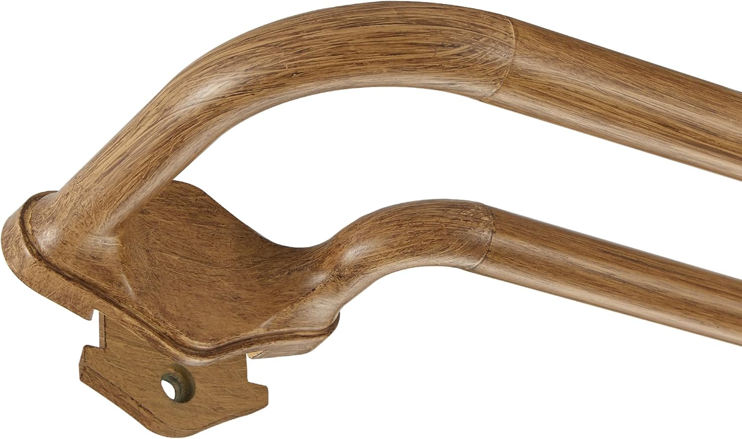 Brown Wood Grain Double Curtain Rods For Windows 72-144 Inch,Heavy Duty Double Curtain Rod with Aluminum Finials and Bracket,Adjustable Double Window Rods For Blackout Or Room Darkening Panels