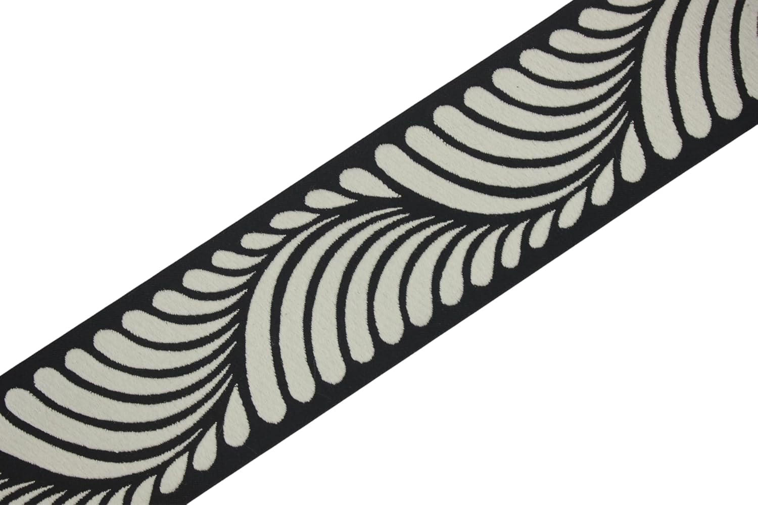 3.8 Yards Spool 2.7" Width Black & Cream Drop Drapery Trim Jacquard Ribbon for Your Drapes Curtains Drapery Banding Trim Tape V6 210
