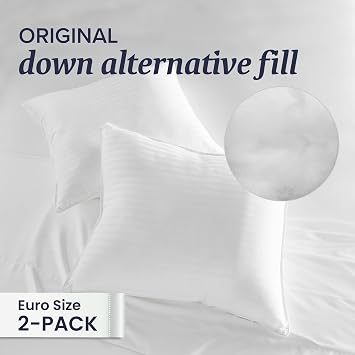 Beckham Hotel Collection Queen Size Bed Pillows & Euro Size Throw Pillows - Sets of 2