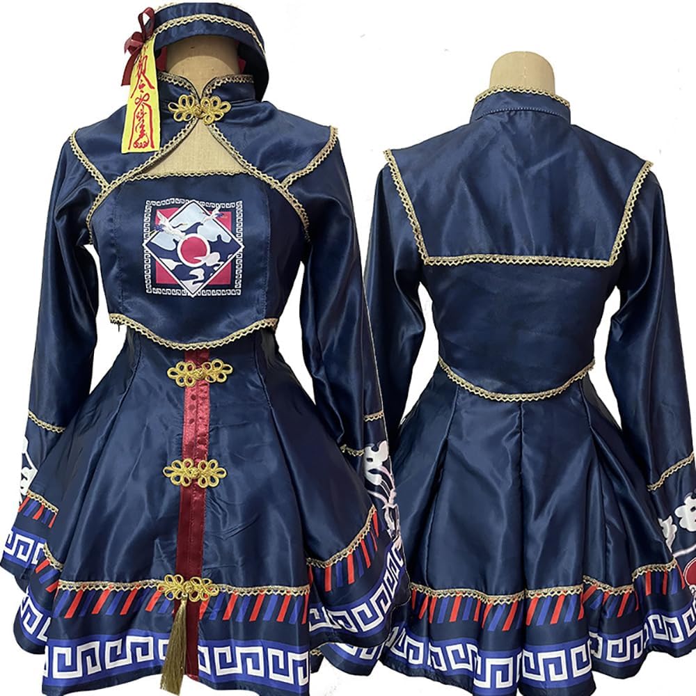 [LVMAO] キョンシー コスプレ衣装 ゾンビ ハロウィン お揃い 大人 仮装 レディース ワンピース Cosplay コスチューム 仮装 変装 人気 お札 お化け 帽子 面白い 中国 チャイナ風 イベント 忘年会 学園祭