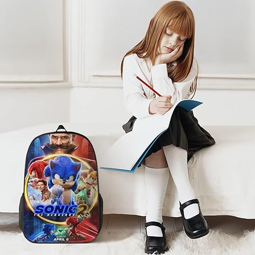 Miniatura 2 de Mochila infantil con estampado 3D de dibujos animados anime, mochilas para adolescentes, mochila para niños y niñas, Negro -