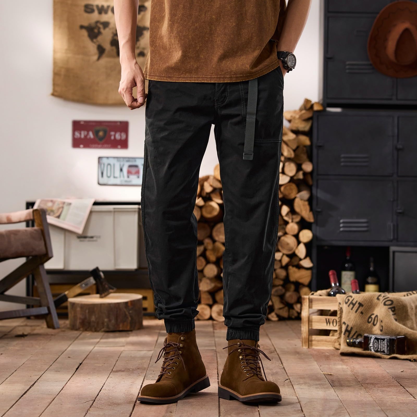 Genérico Pantalones De Trabajo Hombre Senderismo, Pantalones Cargo Hombre Jogger, Calle duraderos Uso Diario Ajuste Holgado Estilo Resistente utilitarios Pantalon Trabajo pantalón de construcción