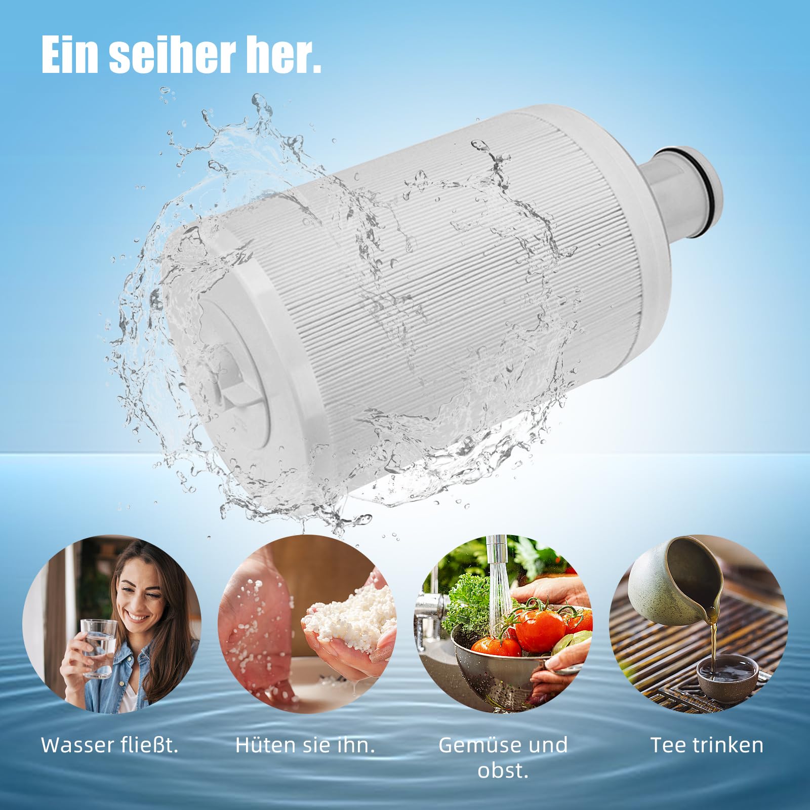Filtr do wody kompatybilny z Amway espring 100186M/100188CH, filtr wstępny, filtracja węgla aktywnego HEPA, usuwa zapachy, poprawia smak wody z kranu