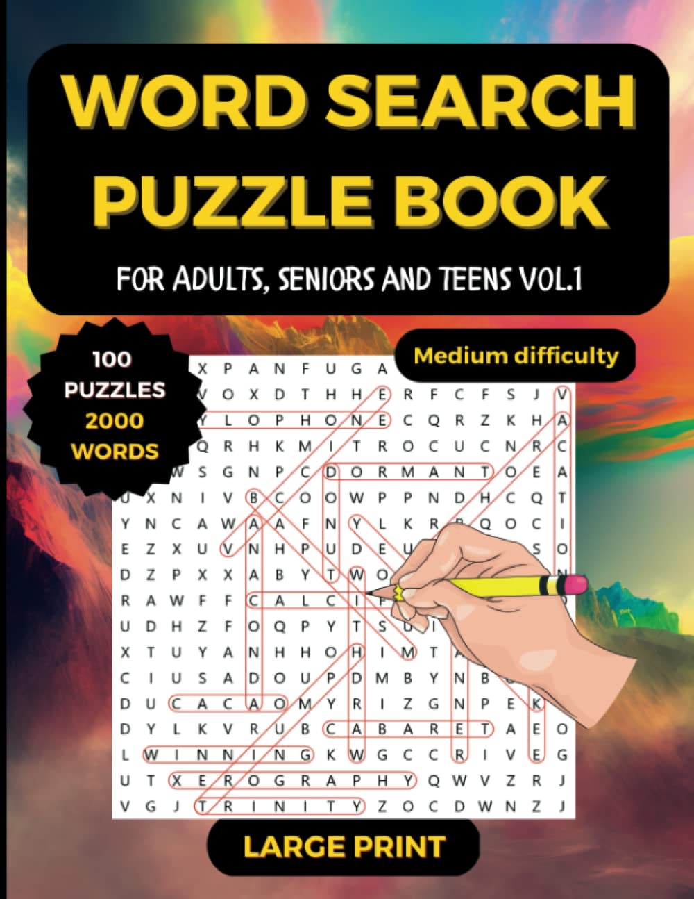 Buy Word Search Puzzle Book for Adults, Seniors and Teens Vol.1, Large ...