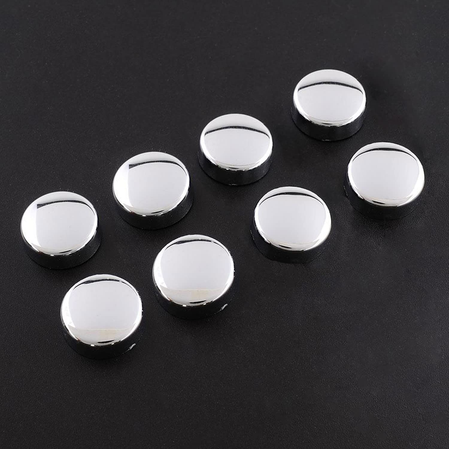 Badem10 10 ADET Dekoratif Vida Kapağı Kapatıcı 20 mm Parlak Krom Vida Tapası Tıpası