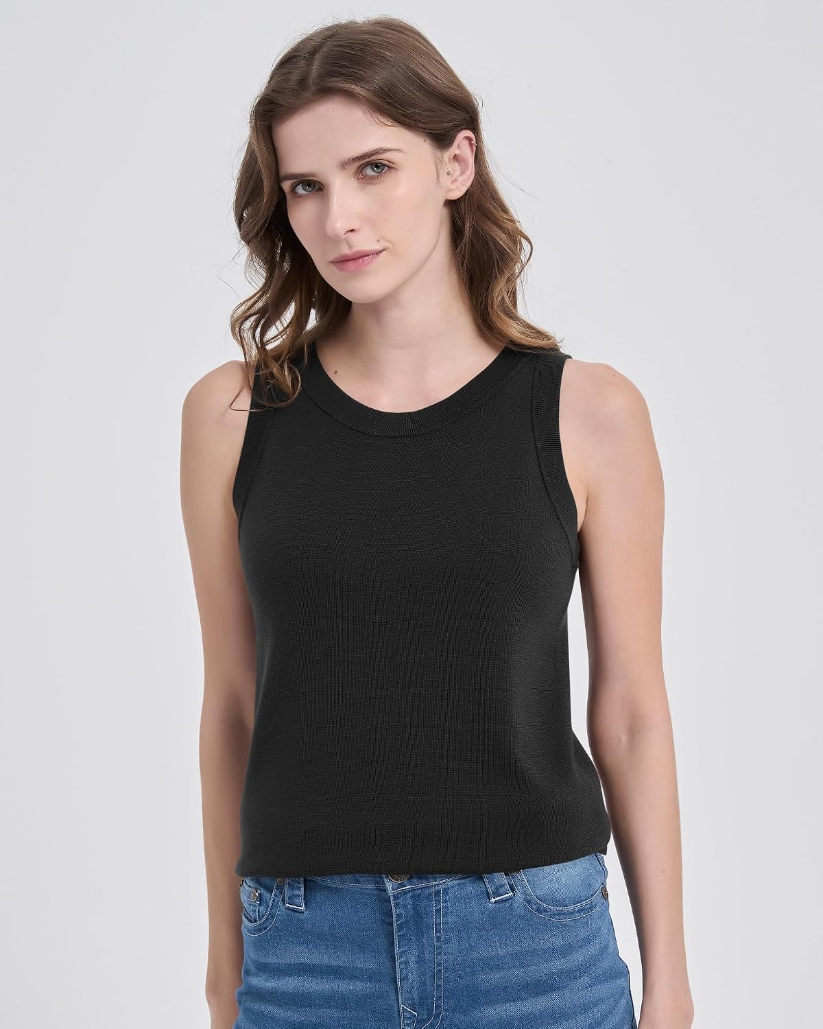 Women's 100% Merino Wool Sweater Vest Business Sleeveless Soft Tank Tops Lightweight Crewneck Casual Tank 2026 Summer
