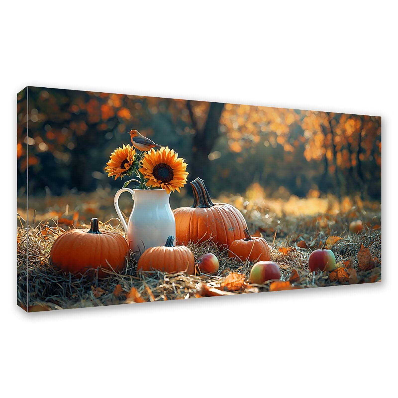 Diamond Painting Adultos Otoño Pintura Diamante, Calabaza Diamond Painting 5D Completo, DIY Cuadrado Bordado Punto de Cruz Cuadros de Diamantes Kit para Decoracion Hogar, Regalo Mujer 160x80cm 0J-894