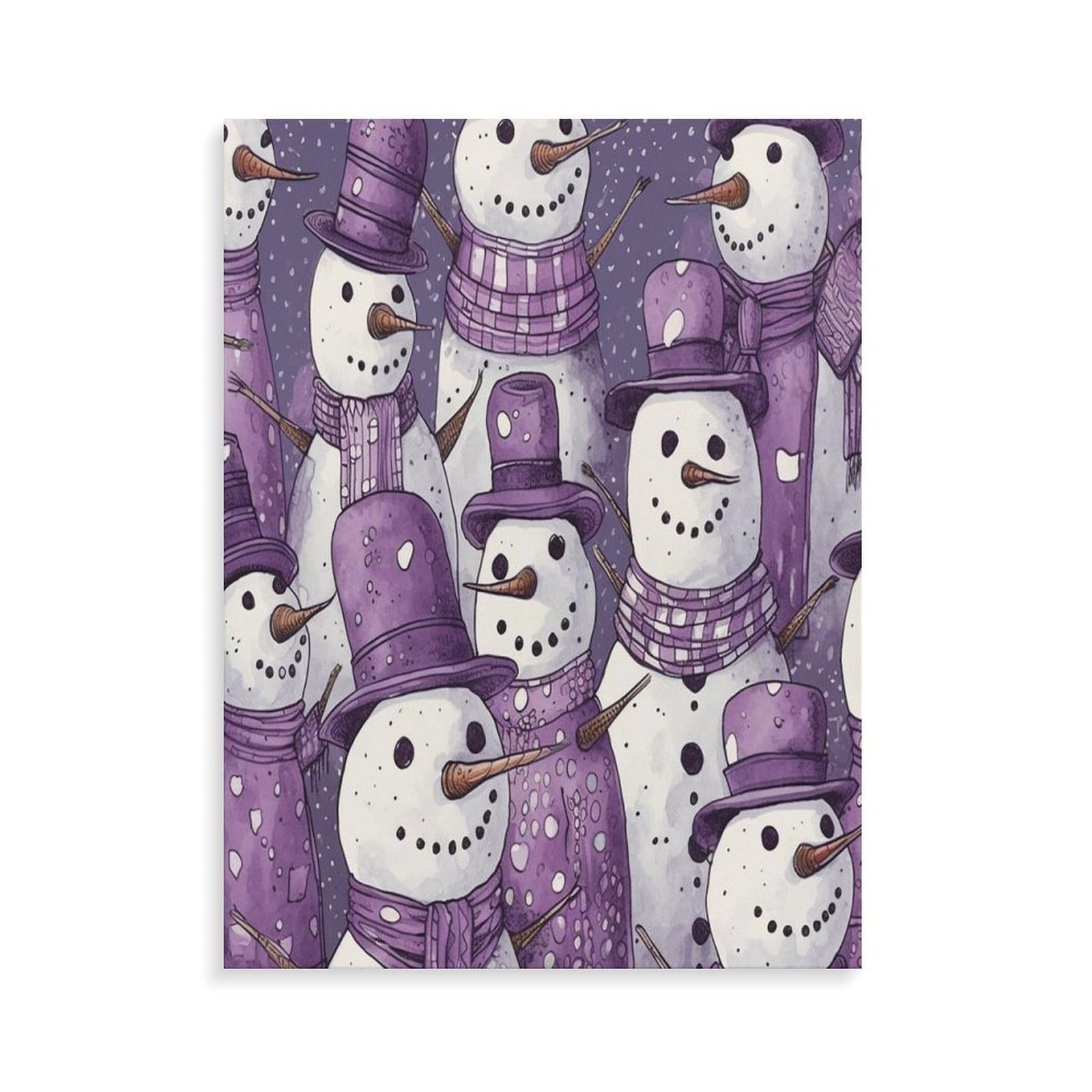 LPAGBCNU Malen nach Zahlen mit Schneemann-Muster, Malen-nach-Zahlen-Set für Erwachsene, Anfänger, Erwachsene, Malen-nach-Zahlen-Kits auf Leinwand, Acryl-Ölfarben, Gemälde mit Pinseln für Geschenk
