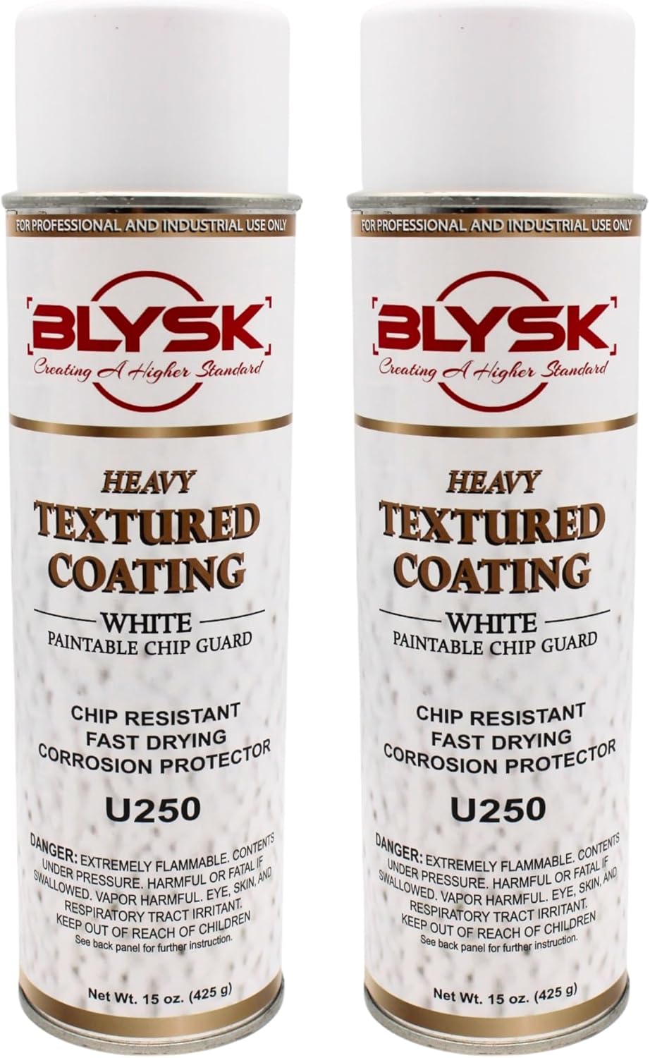 Heavy Textured Coating U250 White 15oz Paintable Chip Guard, Chip Resistant, Fast Drying, Corrosion Protector (2-Pack)
