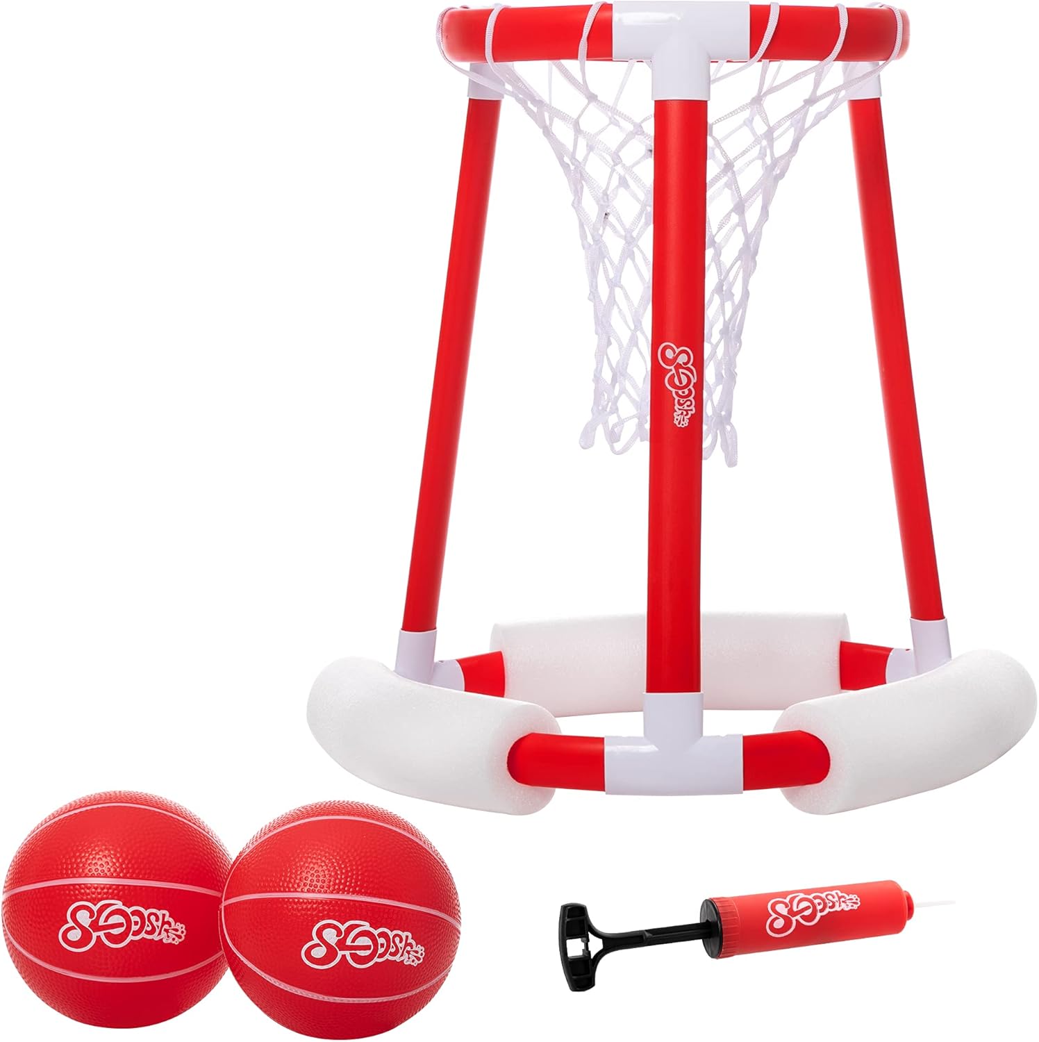 Floating Pool Basketball Hoop Game for Swimming Pool | Includes Hoop, 2 Balls and Pump,Inflatable Basketball Hoop Water Basketball Game Pool Toys for Kids and Adults (Blue): Garden & Outdoor