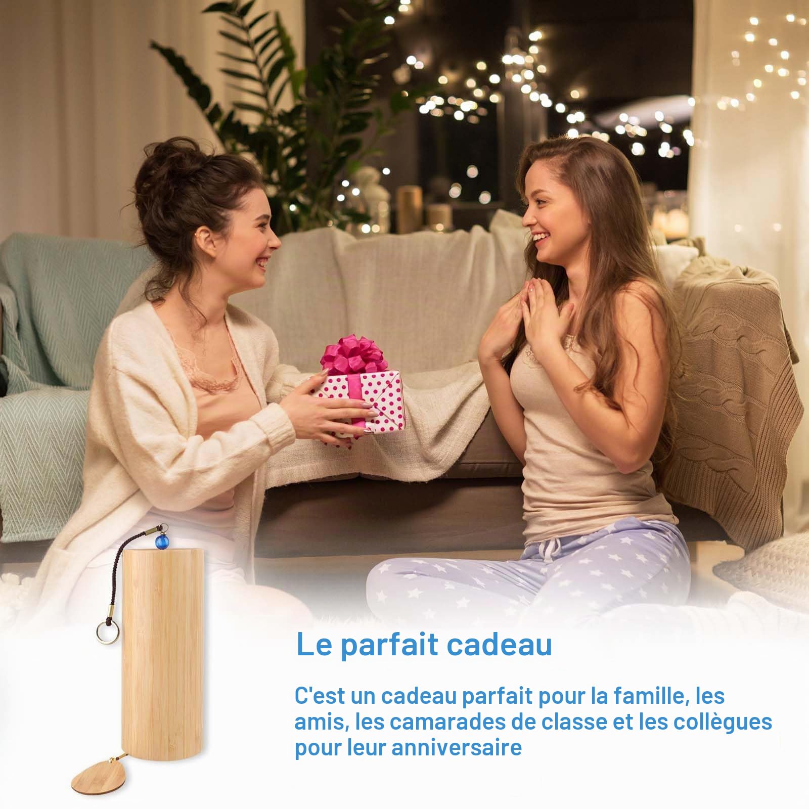 Carillons éoliens zen,Bamboo Vent,Carillons éoliens en bambou japonais,Carillon éoliens en Bambou,Carillon Japonais,Convient pour le yoga, la méditation, le jardinage, etc. (Accord de fa Spring Breeze