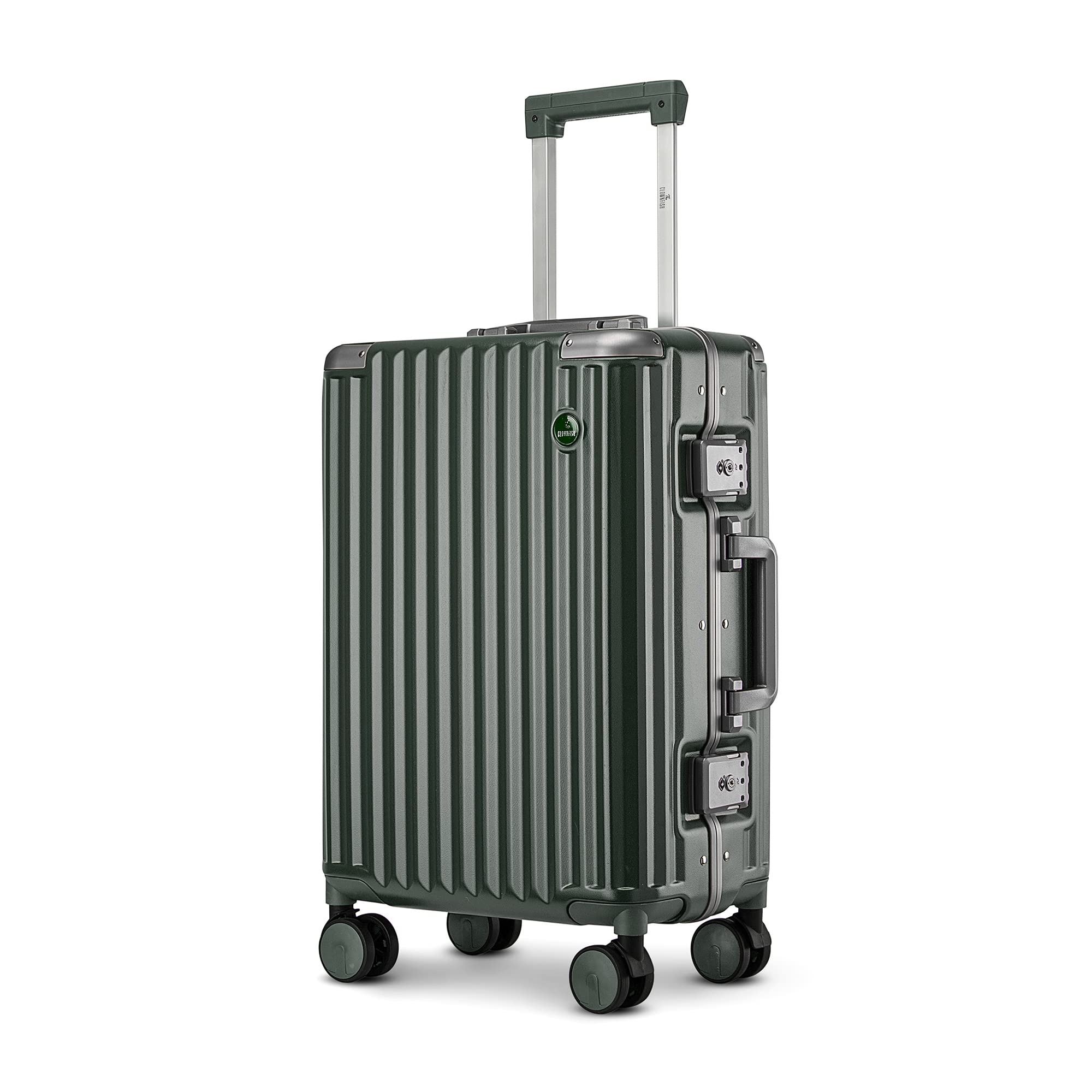 Stark Series Luggage Polycarbonate Hard Case Suitcase 8 Spinner Wheel Trolley Bag With Double Tsa Locks- Forest Green (Small Size, 57 Cm-22 Inch), 36 Cm