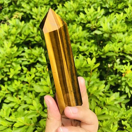 Miniatura 6 de Zenkeeper Tiger Eyes - Varita de cristal con ojos de tigre natural, torre de 3 a 3.5 pulgadas