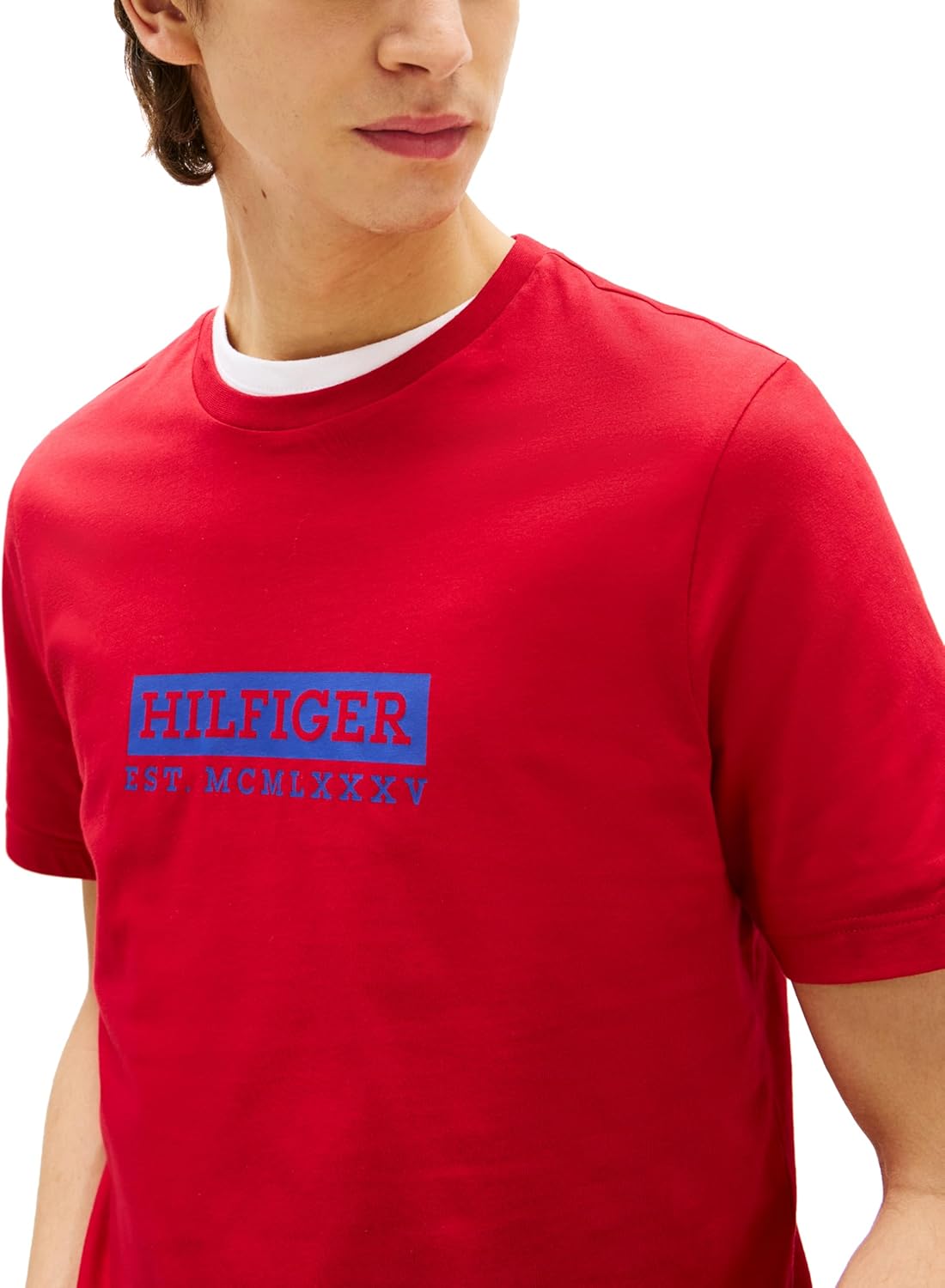 Tommy Hilfiger Mens Short Sleeve Cotton Graphic T-Shirts with Printed Logo, Also Available in Big & Tall - Image 2