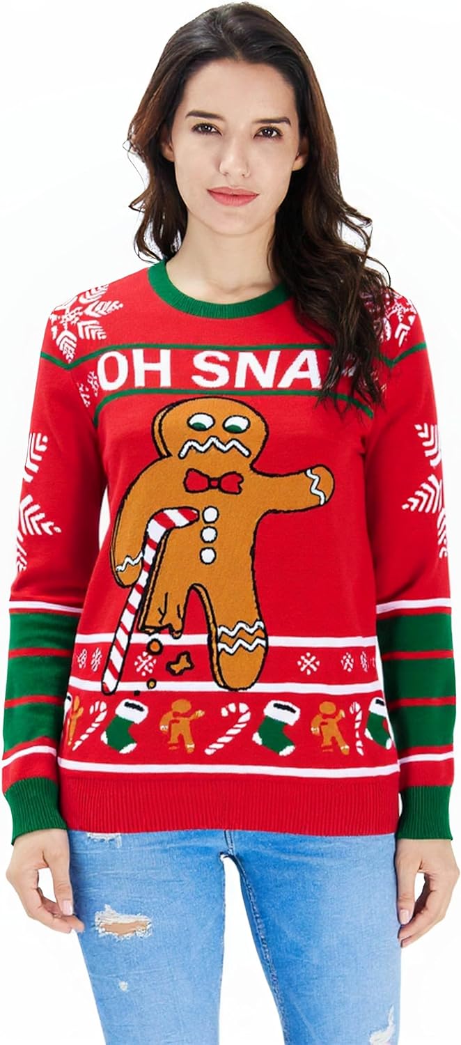 RAISEVERN Ugly Christmas Sweater for Men Women Knitted Pullover Tops - Image 4