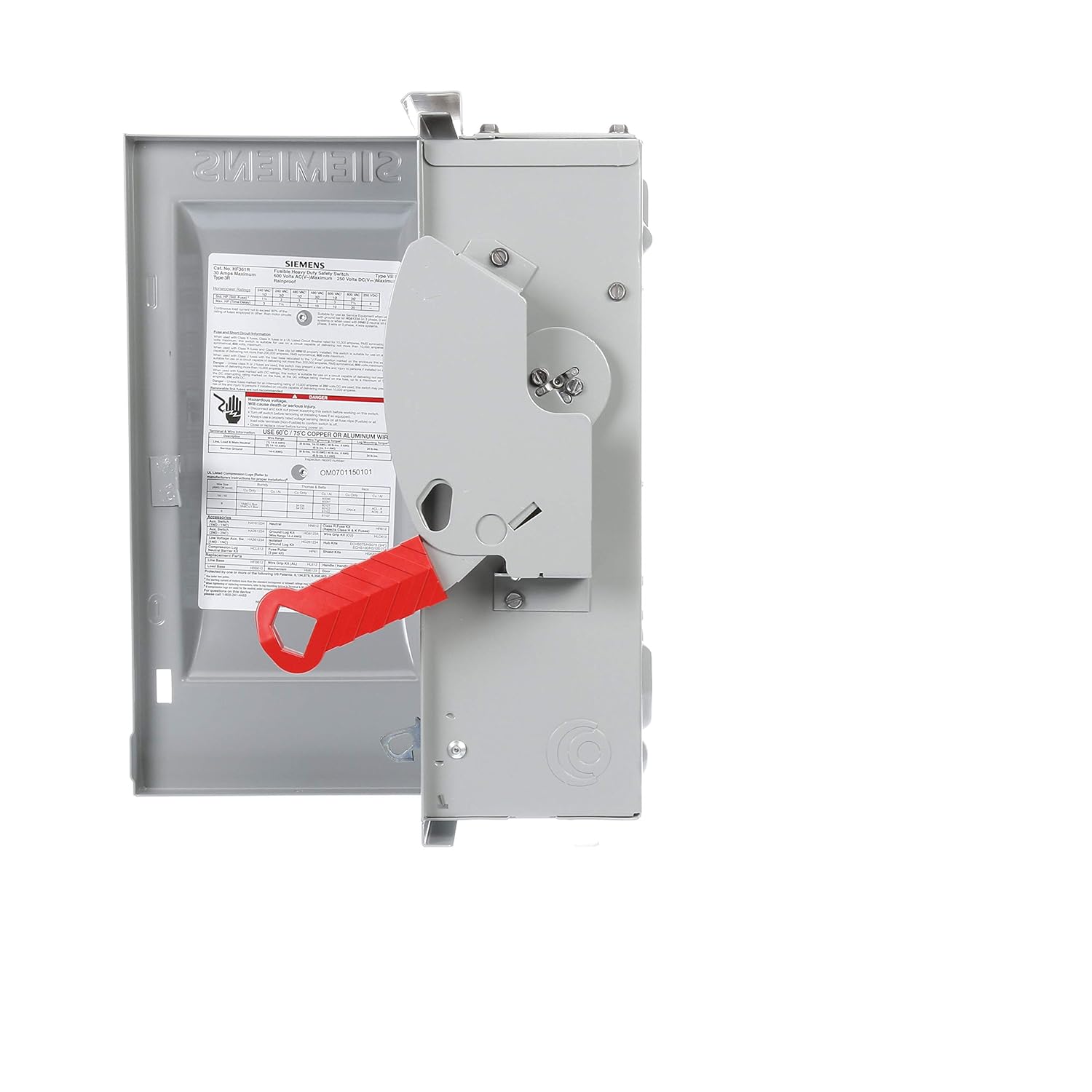 Siemens HF361R 30-Amp 3 Pole 600-volt 3 Wire Fused Heavy Duty Safety Switches
