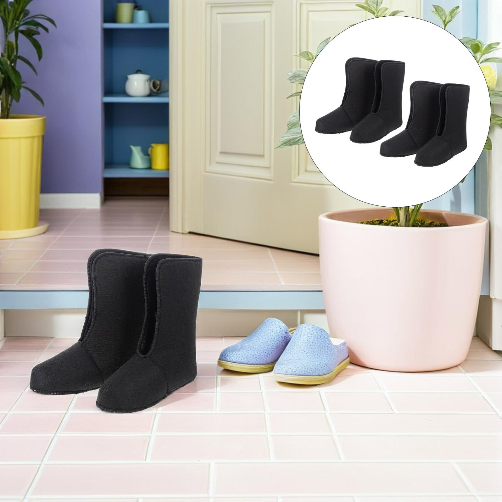 Didiseaon Lot de 2 Doublures Chaudes pour Bottes Homme Taille 44 Semelles Thermiques en Peluche Douce, Antidérapantes et Isolantes, Accessoires de Rechange pour Pêche et Randonnée Hivernale
