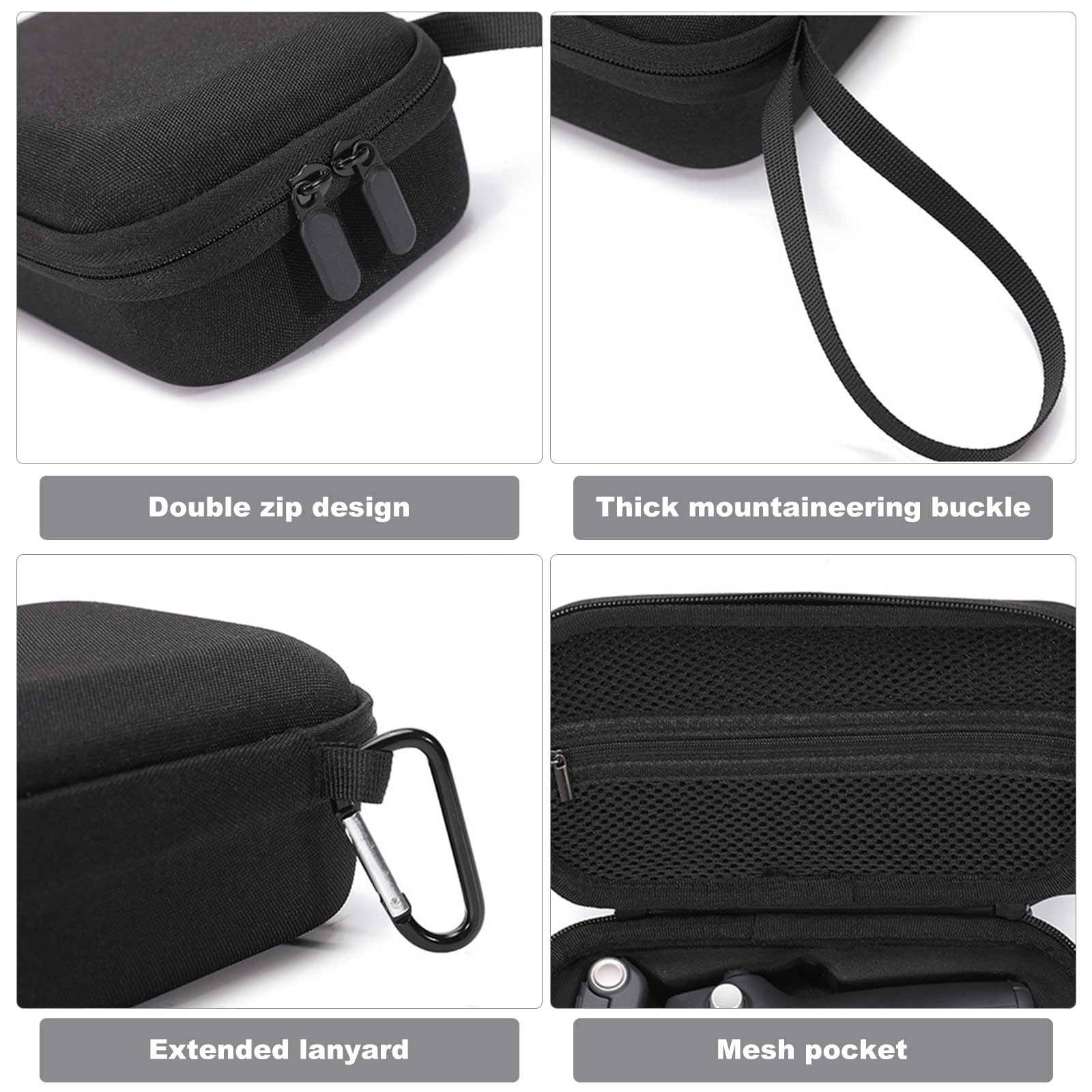 Osmo Mobile 7 Case, DJI OM 7/OM 7P Gimbal Case, przenośna torba do przechowywania PU do Osmo Mobile 7 i 7P Stabilizator Akcesoria, jasnoszara, czarny, 23 x 13 x 7.5 cm, Classic