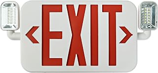 Ciata Ultra Bright Slim Rechargeable Indoor Exit Lights, Emergency Light Combo Sign Fixture Hardwired with Battery Powered Backup, Fire Exit Sign with Lights, Led Exit Signs with Battery Backup - Red