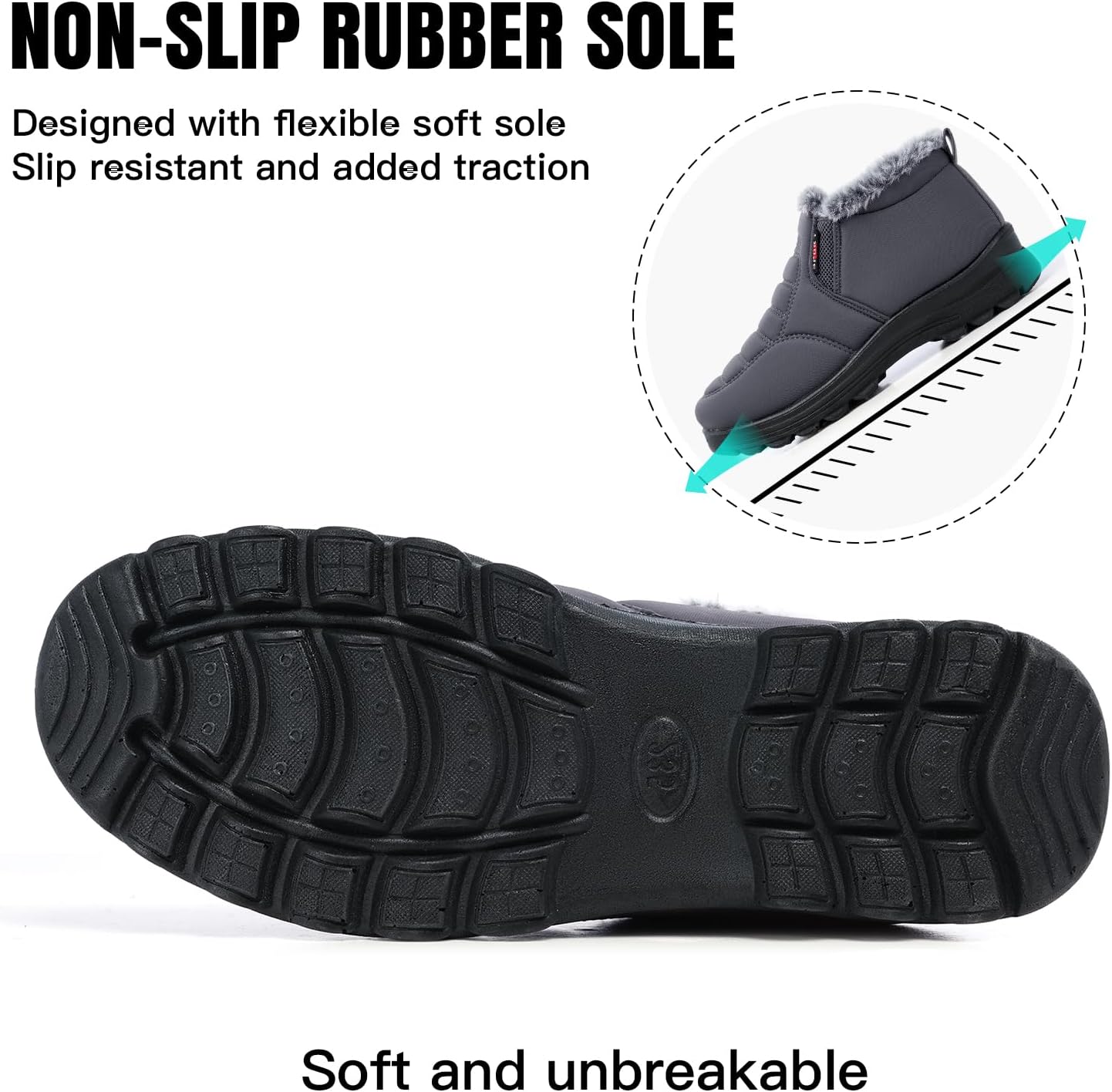 SHIBEVER Womens Snow Boots Ankle Booties Waterproof Winter Boots Synthetic Leather Side Zip Fashion Boots - Image 5