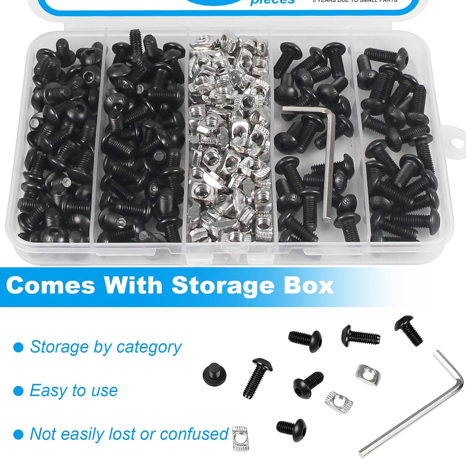 240 Pcs M5 T Nut Screws Kit for 2020 2040 2080 Aluminum Extrusion