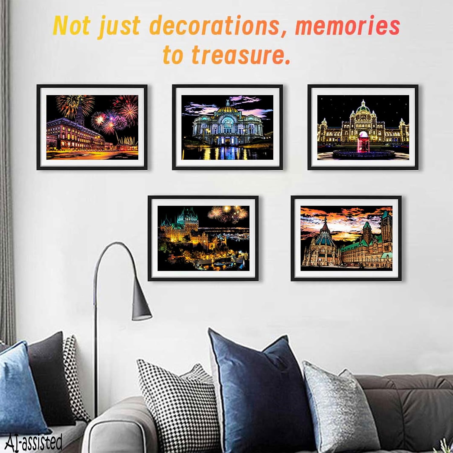 Iskueal Scratch Art for Adults(12 Sheets A4),Family Creative DIY Painting Papers for Travel Lovers,Craft Lovers|Creative Scratch Art Adult (Britain/Thailand/Malaysia)