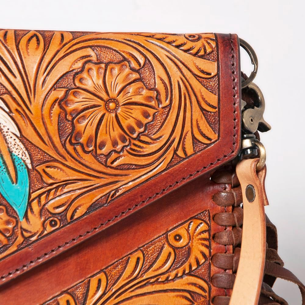 American Darling Envelope Hand Tooled Genuine Leather Women Bag Western Handbag Purse | for Cute