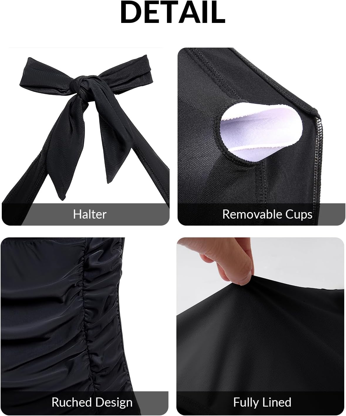 Yonique Plus Size Bathing Suit for Women One Piece Swimsuit Tummy Control Halter Tops for Women Swimwear - Image 6