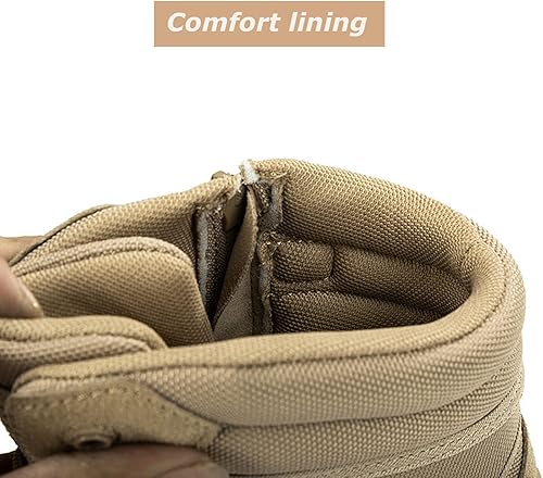 Miniatura 3 de Kervaky Botas tácticas para hombre, cremallera lateral, fáciles de llevar, al aire libre, trabajo, botas militares, botas tácticas para hombres