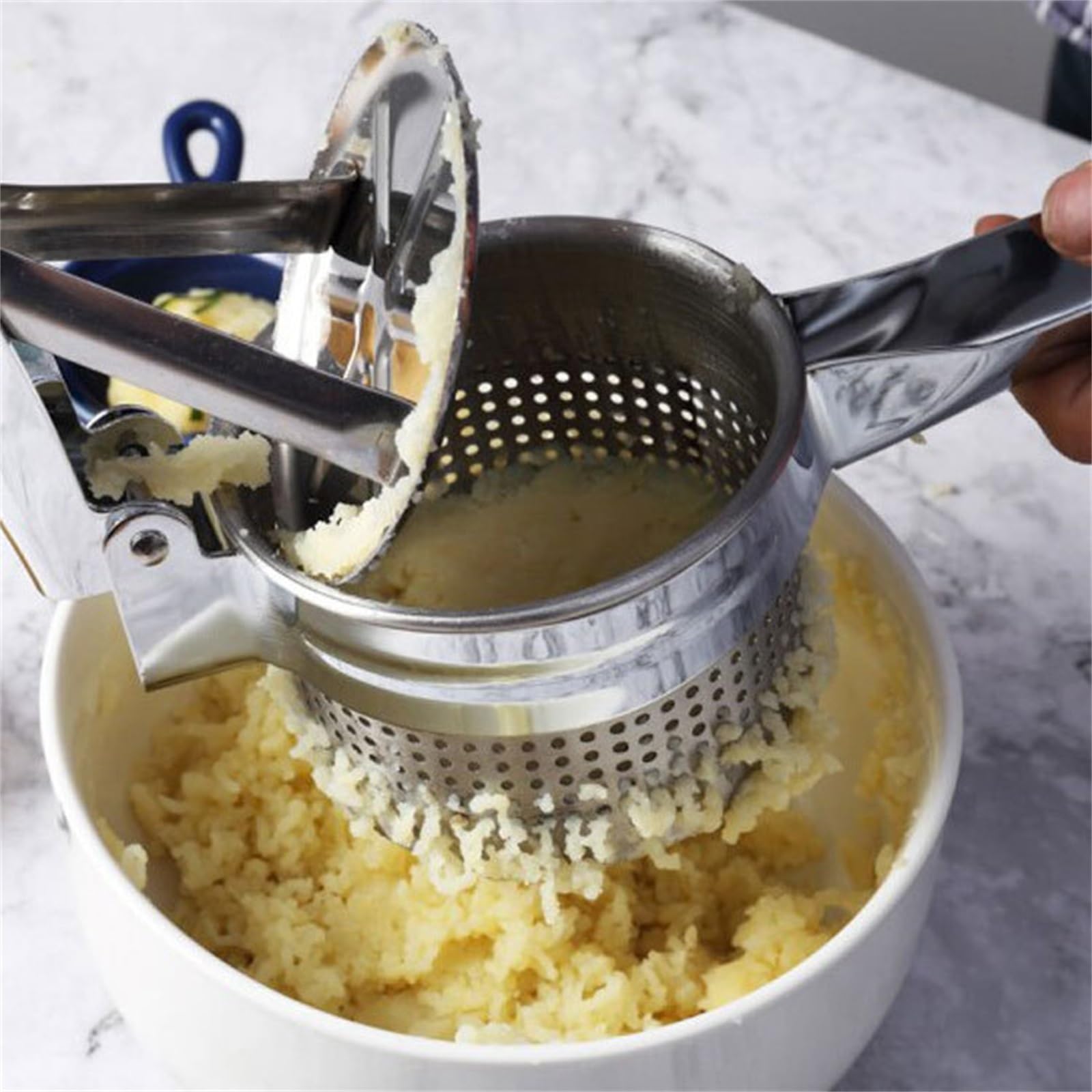 Prensador de Patatas Prensador de Patatas con 3 Discos Intercambiables, machacador de Patatas de acero Inoxidable con Mango, Herramienta de Cocina for Hacer puré de Patatas