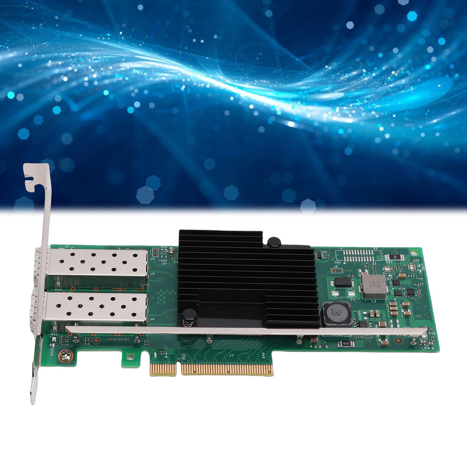 Jiawu Carte Réseau PCI Express 10 Go Transmission de Données Haute Performance Interface SFP+ Unique Prise en Charge de la Puce X710AM1 pour Serveurs Adaptateur Ethernet PCIE