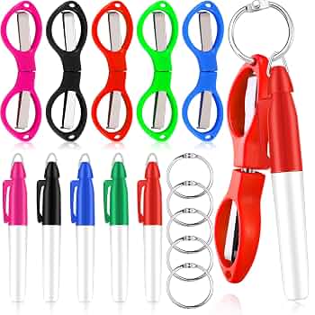 Tatuo 25 Pcs Mini Folding Scissors - Portable Stainless Steel Glasses-Shaped Shears For Travel, Office, Sewing & Gifts