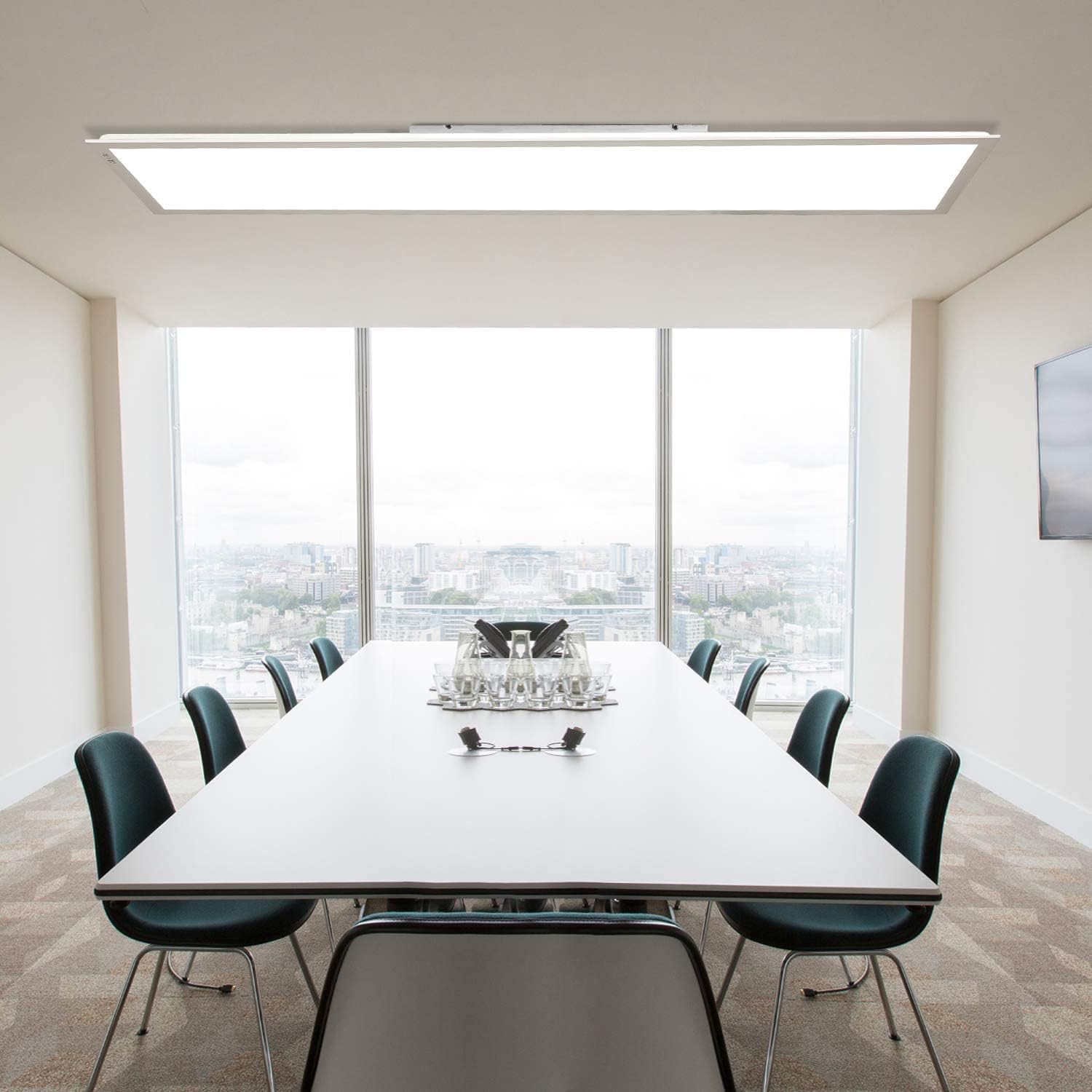 Aimosen Dimmbare LED-Panel-Deckenleuchte 120 x 30 cm mit Fernbedienung, 40 W Super-Panel-Lampe mit direktem Licht mit starker Leuchtkraft, 2700 K–6500 K warmes natürliches Kaltweiß für Werkstatt, Büro