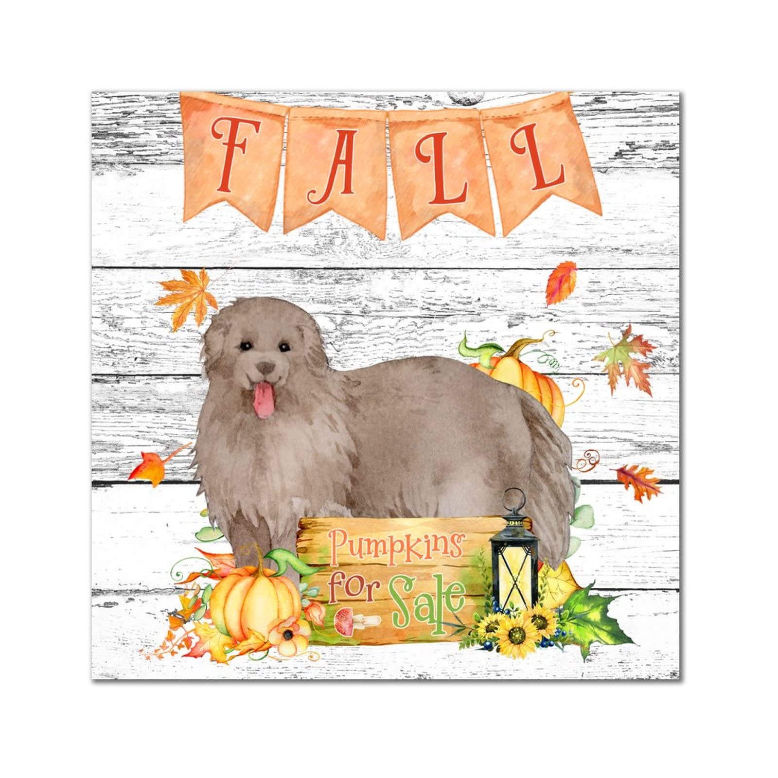Décoration murale rétro en bois d'automne avec Shiba Inu pour réchauffer le salon