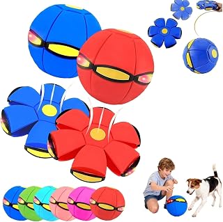 Childrens Deformation Bouncing Balls, Children's Bouncing Ball, Magic Metaball, Magic Flying Saucer, Bouncy Balls, Parent-Child Interaction, Roarrave Flying Saucer Balles(Blue+red)